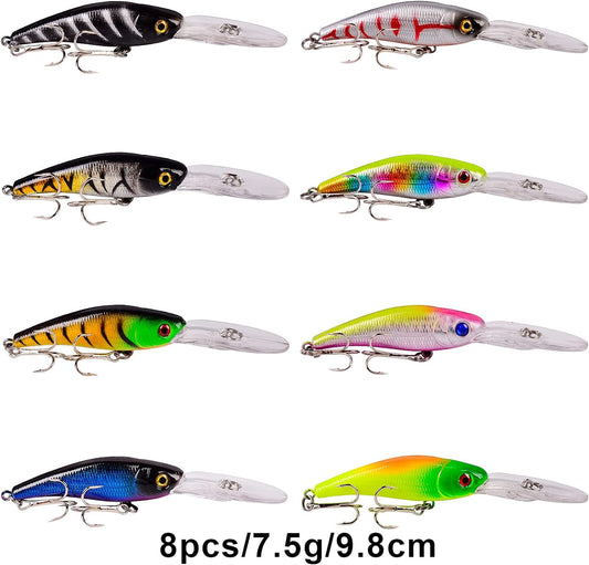 Bass Fishing Lures Kit Set Topwater Hard Baits Minnow Crankbait Pencil VIB Swimbait for Bass Pike Fit Saltwater and Freshwater