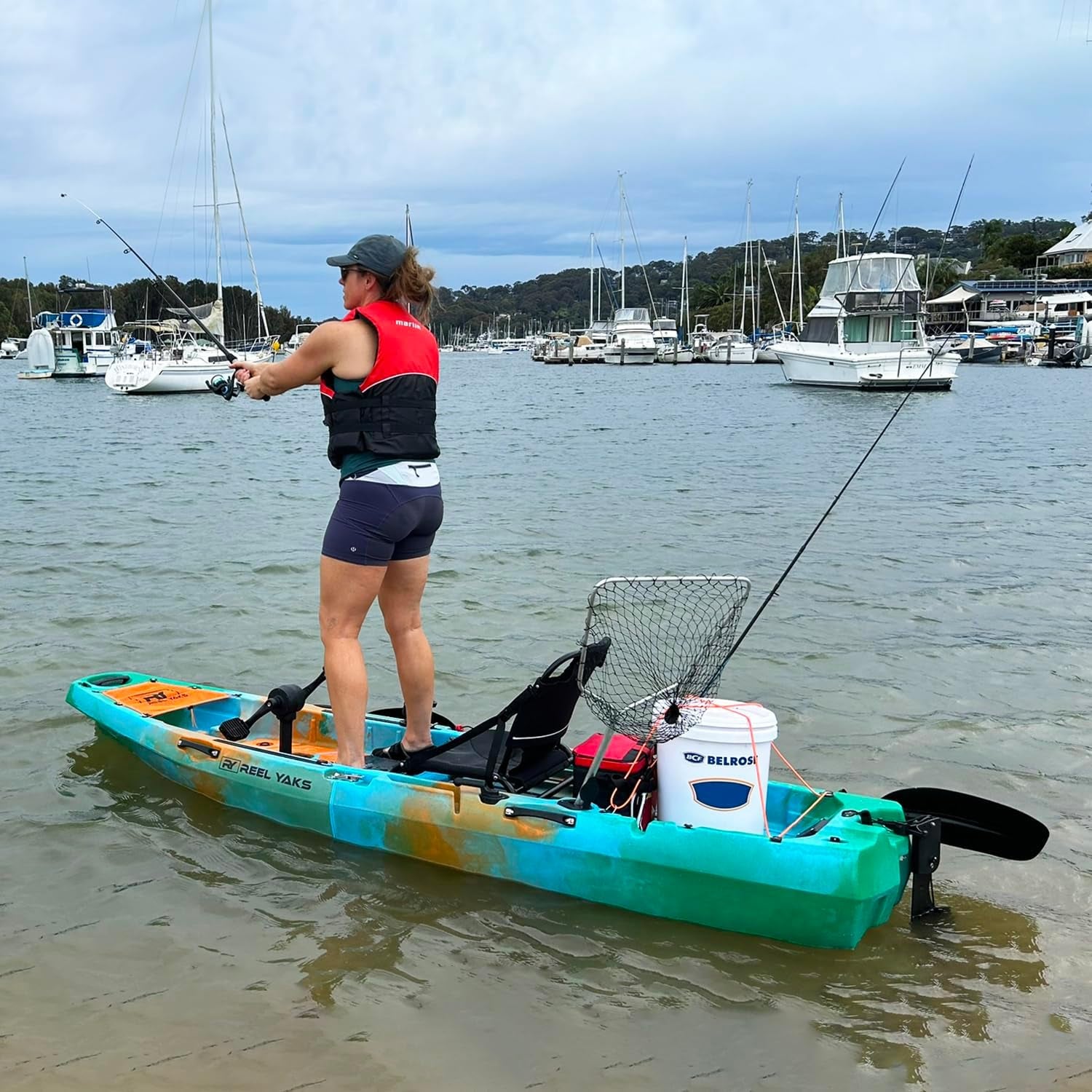 Radar Modular Fishing Kayak - 10Ft Lightweight Fin Drive, Sit on Top Kayak for Adults & Youth - Stable & Portable, Ideal Space-Saving Design for Travel - 400 Lbs Capacity - Sunrise