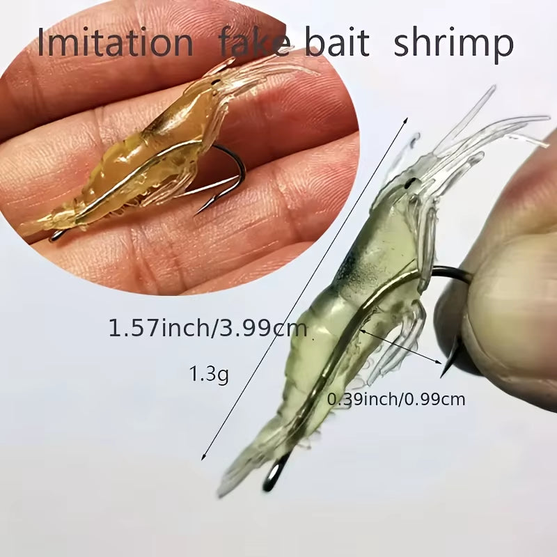 5/10/20Pcs Goture Shrimp Lures Soft Shrimp Fishing Lures for Freshwater Saltwater Luminous Shrimp Bait Set with Sharp Hook Bead